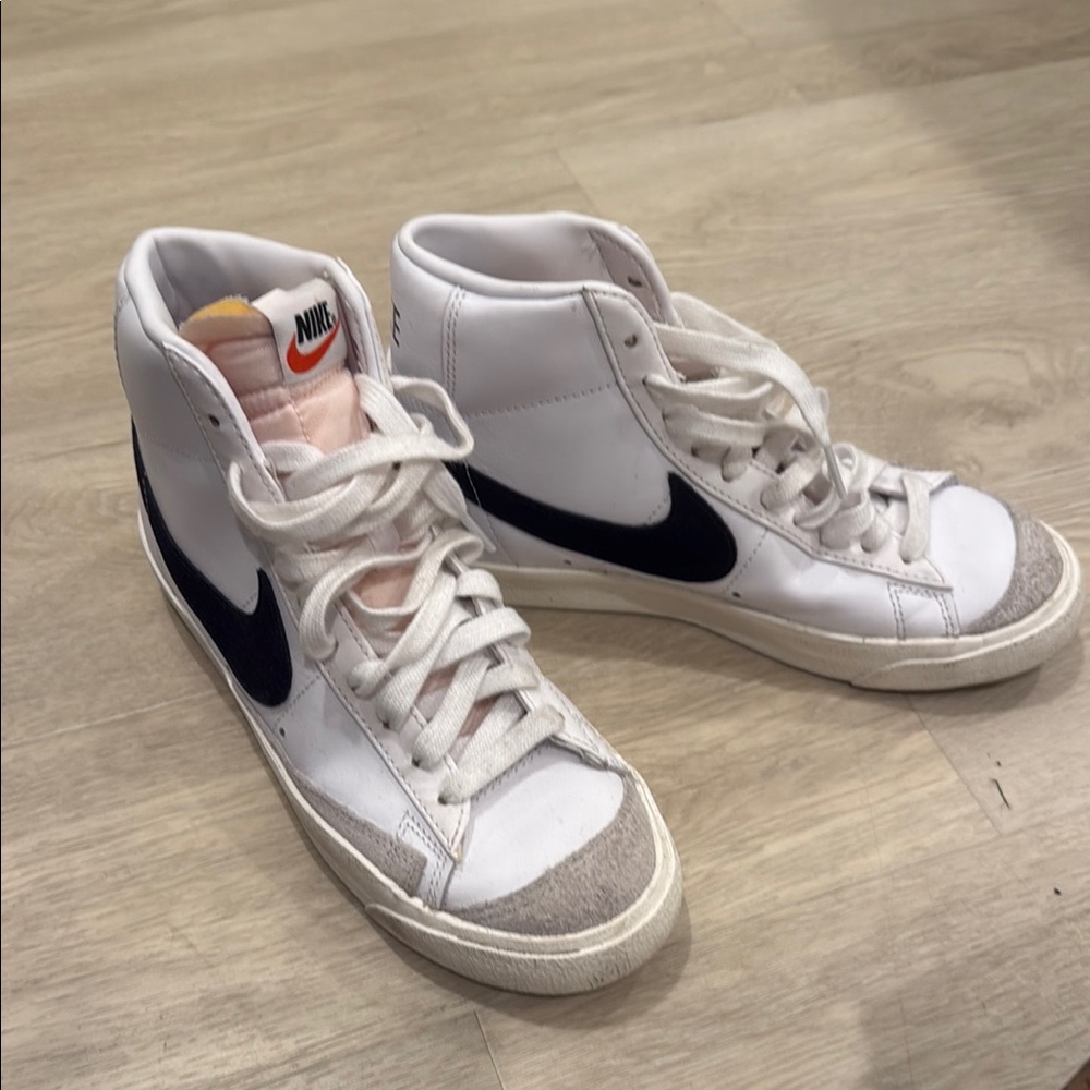 Nike White and Black Blazer High-Tops